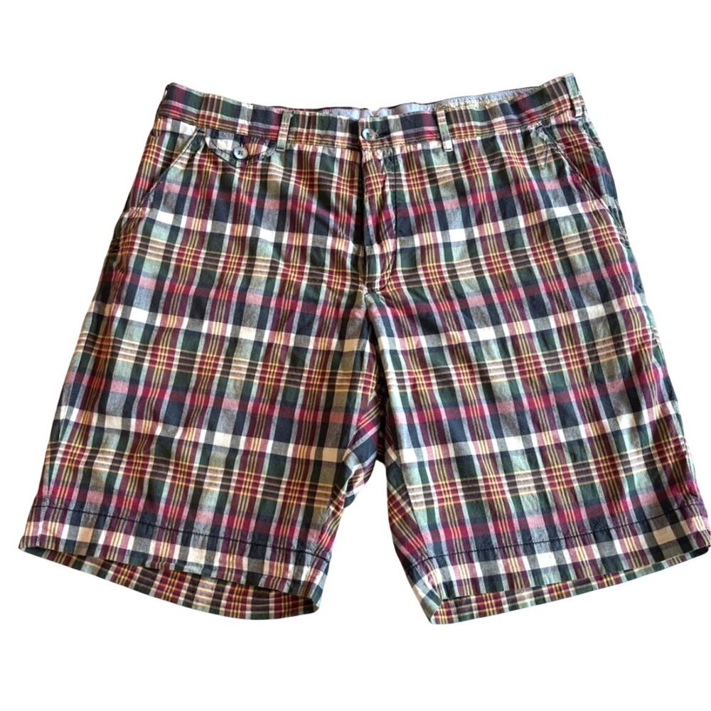 Polo Ralph Lauren Authentic India Madras Plaid Shorts 100% Cotton 5 Pockets 36